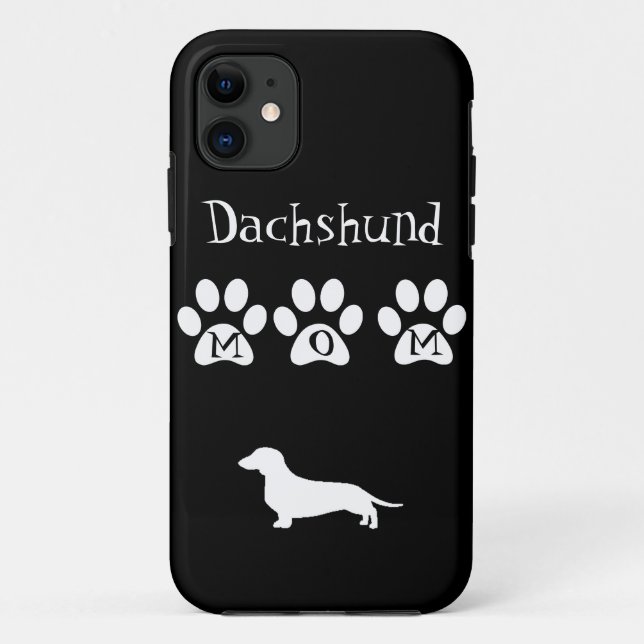 Schwarze/weiße Dackel-Mama Case-Mate iPhone Hülle (Rückseite)
