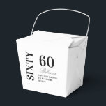 Schwarze & Weiße elegante sechzigste 60. Geburtsta Geschenkschachtel<br><div class="desc">Schwarze & Weiße elegante Sechzigste 60. Geburtstagsfeier Geschenkboxen</div>