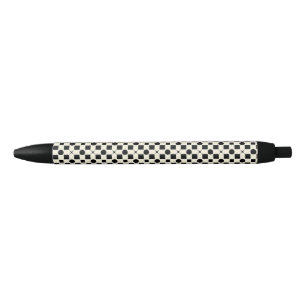 ⚫⚪ Schwarze Weiße Geometrische Kreise Minimalistis Kugelschreiber