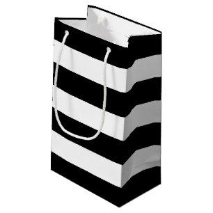 Schwarze Weiße Gestreifte Moderne Hochzeitfeier Kleine Geschenktüte