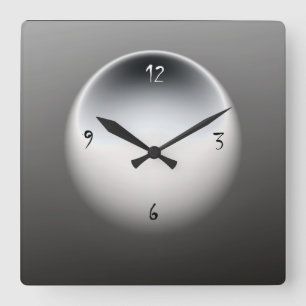 Schwarze/weiße Grey> Minimalistische Wand-Uhr Quadratische Wanduhr
