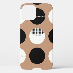 Schwarze, weiße Kreise, brauner Hintergrund. Case-Mate iPhone Hülle