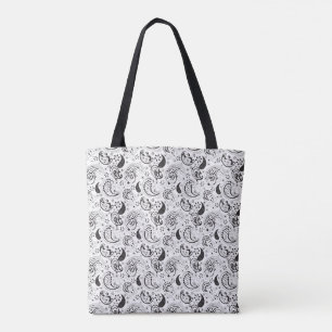 Schwarze weiße Paisley-Designertasche Tasche