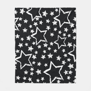 Schwarze, weiße Sterne: urbane Grunge. Fleecedecke