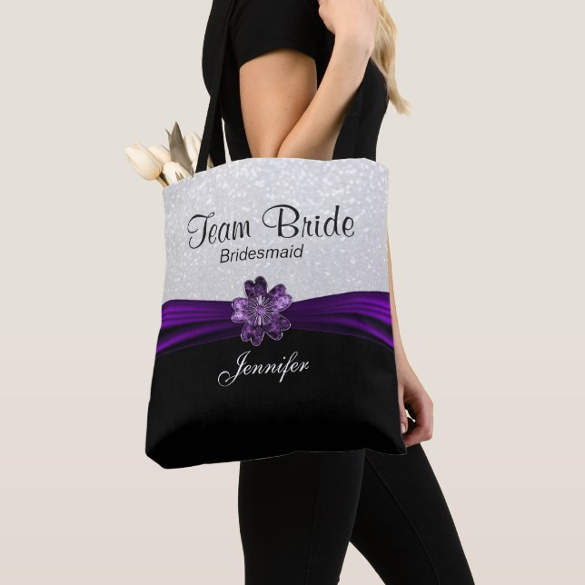 Schwarze, Weiße und Lila Mannschaftsbrille Tasche (Von Nahem)