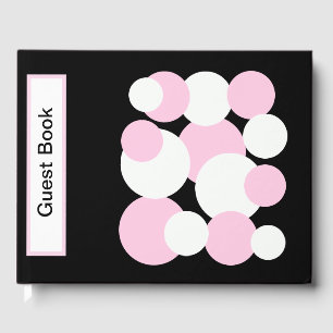 Schwarze, weiße und rosa Polka-Punkte Gästebuch