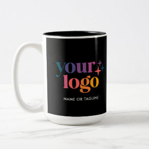 Schwarze Werbe-Logo-Tasse für Unternehmen Zweifarbige Tasse