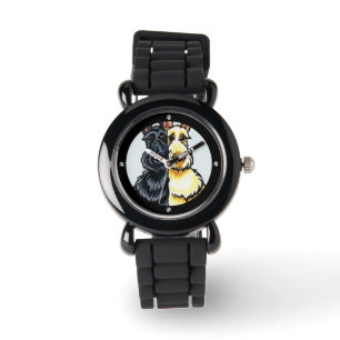 Schwarze Wheaten Scottie-Duo-Gewohnheit Armbanduhr