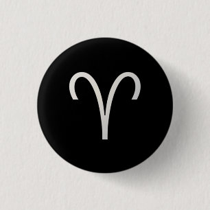 Schwarze Widder-Tierkreis-am 21. März - 19. April Button
