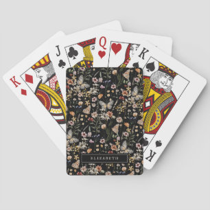 Schwarze Wildflower-Klassiker-Spielkarten Spielkarten