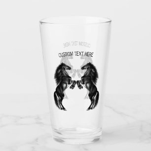 Schwarze Wildpferde - Text hinzufügen / Farbe hinz Glas