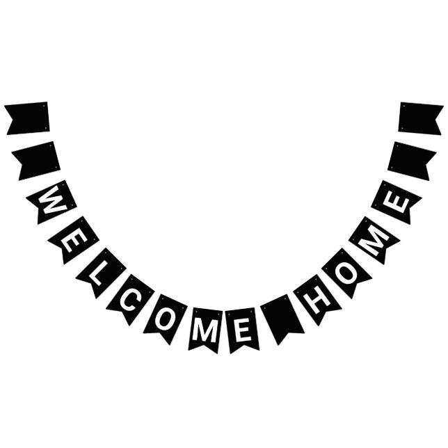 SCHWARZE WILLKOMMEN ZUHAUSE BANNER (Alle)