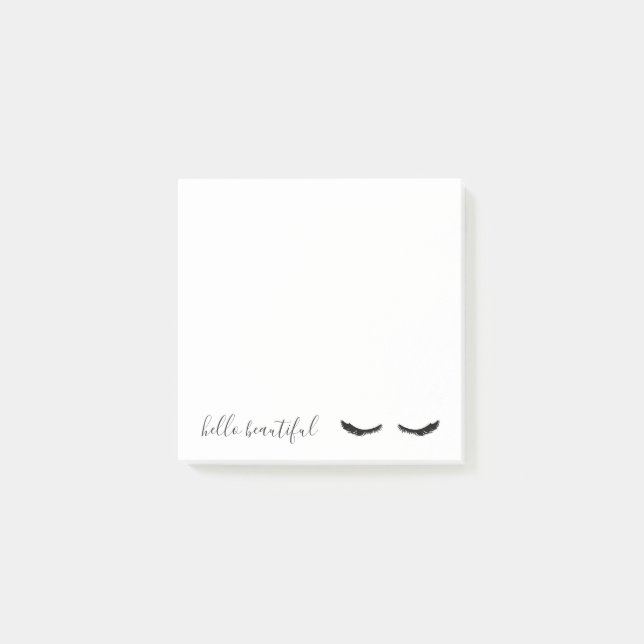 Schwarze Wimpern Post-it Klebezettel (Vorderseite)