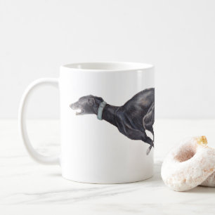Schwarze Windhund-Hundekunst-Tasse Kaffeetasse