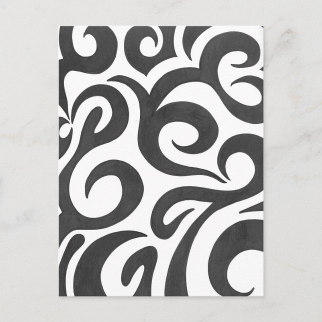 Schwarze Wirbel (1) Postkarte (Vorderseite)