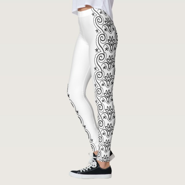 Schwarze Wirbel Leggings (Links)