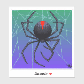 Schwarze Witwe Pixel Aufkleber