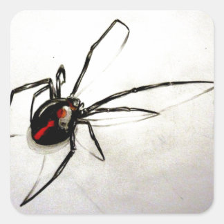 Schwarze Witwe Quadratischer Aufkleber