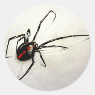 Schwarze Witwe Runder Aufkleber