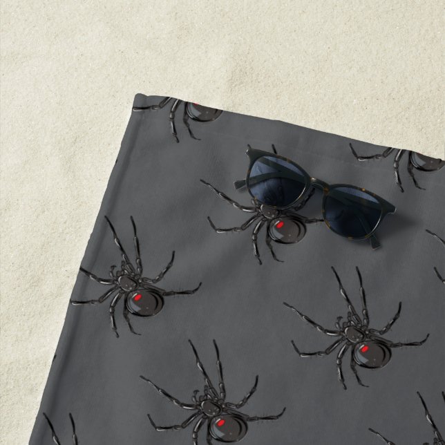 Schwarze Witwe Spider Originelle Zeichnend Kunst Strandtuch (Beispiel)