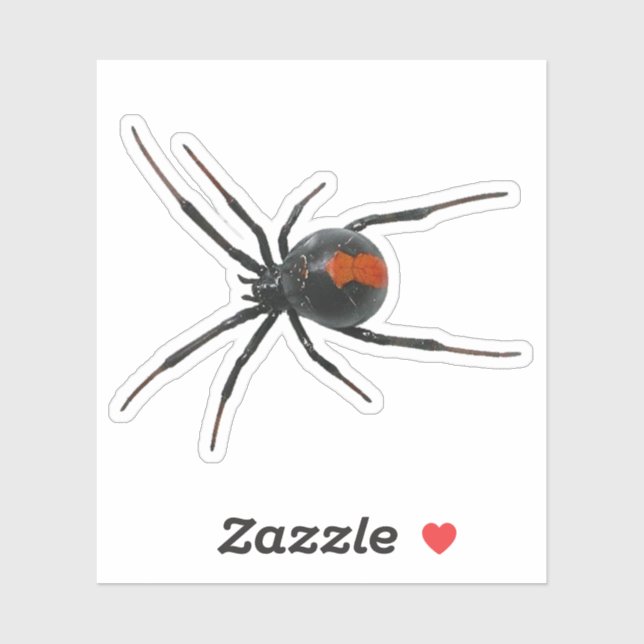 Schwarze Witwe-Spinne Aufkleber (Blatt)