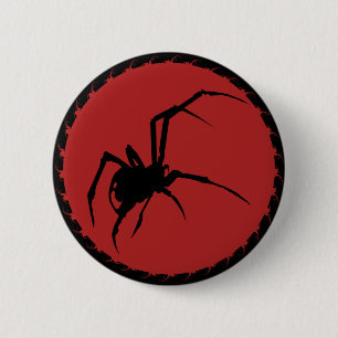 Schwarze Witwe-Spinne Button