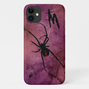 Schwarze Witwe-Spinne Gothic Halloween-Monogramm Case-Mate iPhone Hülle