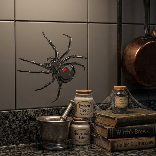 Schwarze Witwe Spinne Originalzeichnung Kunst Fliese (Von Creator hochgeladen)