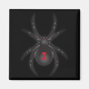 Schwarze Witwenspinnen-Shirt Magnet