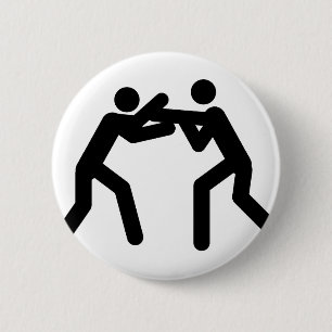 schwarze Wrestlingsportikone Button