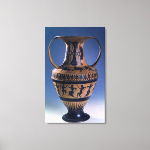 Schwarze Zahl Amphora des Dachbodens, der Tänzer, Leinwanddruck