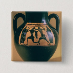 Schwarze Zahl Amphora des Dachbodens, der Theseus Button