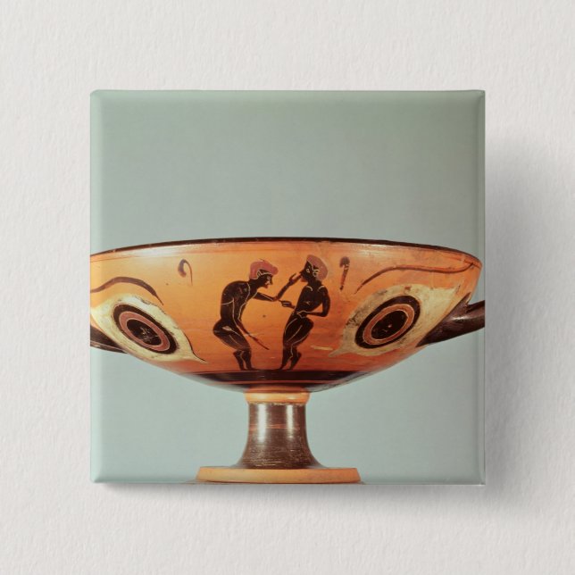 Schwarze Zahl kylix, c.580-525 BC Button (Vorderseite)