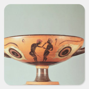 Schwarze Zahl kylix, c.580-525 BC Quadratischer Aufkleber