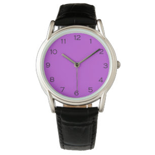 Schwarze Zahlen auf Lila Fleck Armbanduhr