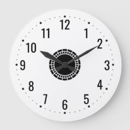 Schwarze Zahlen für ein Weiß Große Wanduhr