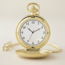 Schwarze Zahlen Gold Pocket Watch