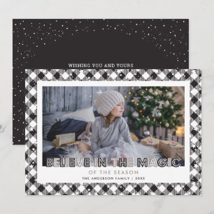 Schwarze Zauberglauben-Fotoweihnachtskarten Feiertagskarte