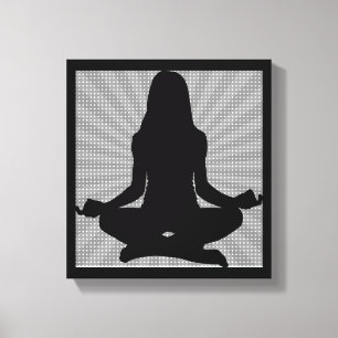 Schwarze Zen-Frau bei Yoga-Meditation Leinwand Wan