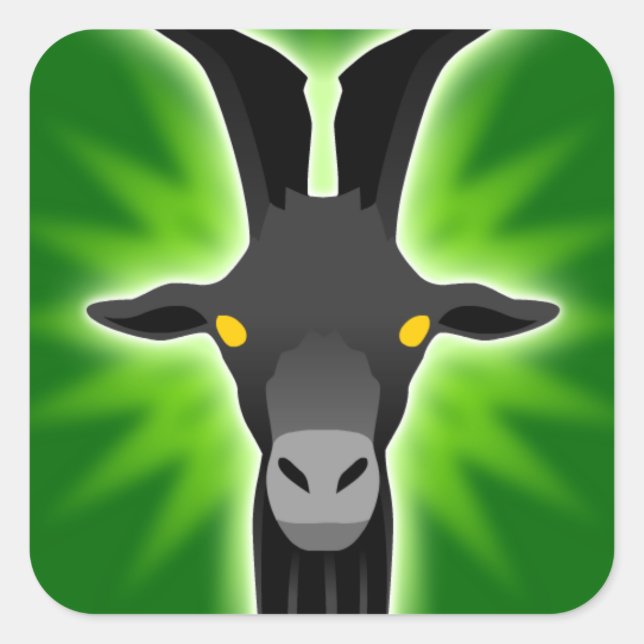 Schwarze Ziege Quadratischer Aufkleber (Vorderseite)