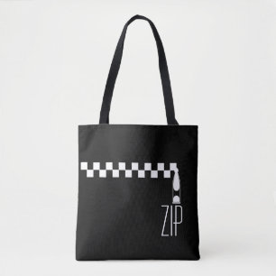 Schwarze ZIP Totasche Tasche