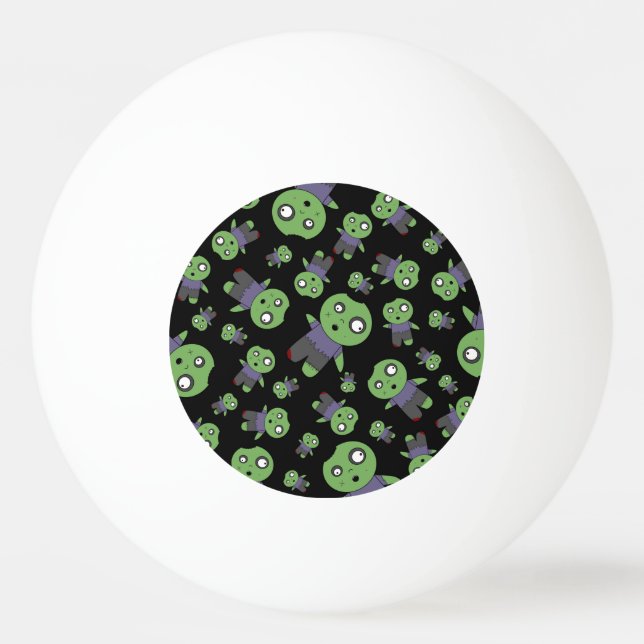 Schwarze Zombies Tischtennisball (Vorderseite)