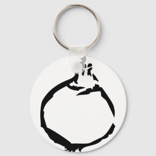 schwarze Zwiebelikone Schlüsselanhänger