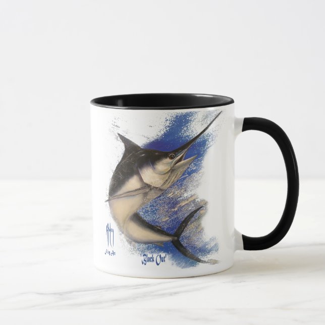 "Schwärzen Sie heraus" - Speerfisch Tasse (Rechts)