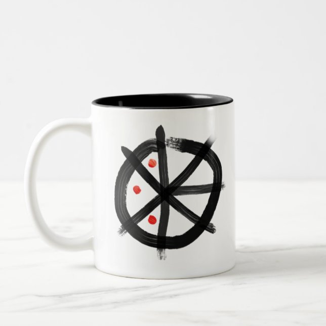 SCHWÄRZEN Sie mit LOGO-SCHWARZ-Innenraum DER Zweifarbige Tasse (Links)