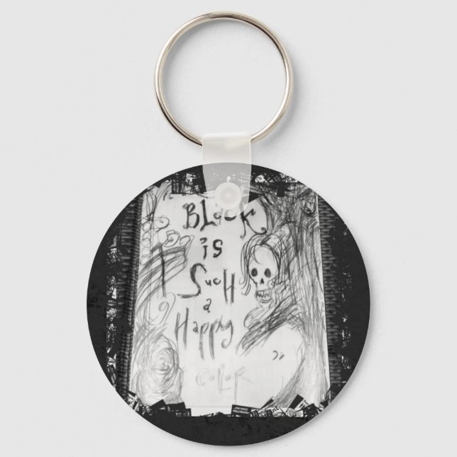 schwärzen Sie solch eine glückliche Farbe Schlüsselanhänger (Vorderseite)