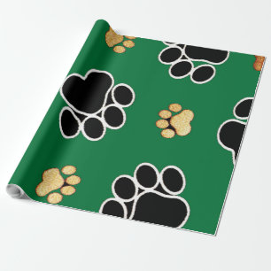 Schwärzen Sie und bräunen Sie Hunde- Geschenkpapier