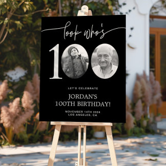 Schwarzer 100. Geburtstag Willkommen Poster