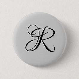Schwarzer 3D-Kalligrafie-Anfangsbuchstabe | Pastel Button