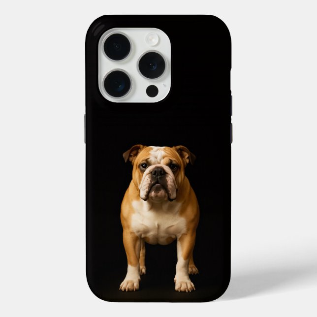Schwarzer 4 Luxe iPhone 15 Pro Stamina Bulldog Case-Mate iPhone Hülle (Rückseite)